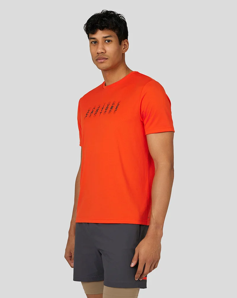 كاستور Castore Men’s Flow Short Sleeve Graphic T-Shirt - Deep Orange